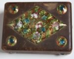 Wooden Mid Century Jewelry Box with Enamel Detail - Image 10