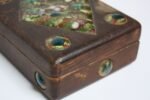 Wooden Mid Century Jewelry Box with Enamel Detail - Image 9