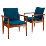 Pair of Finn Juhl Diplomat Armchairs for France & Son