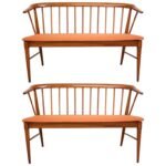 Mid-Century Modern Spindle Back Bench