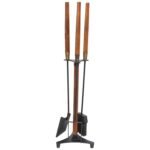 Mid-Century Modern Walnut Fire Tools