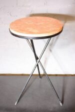 French Marble-Top Table with Iron Base - Image 3