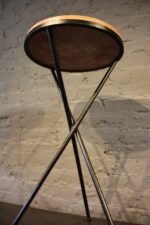 French Marble-Top Table with Iron Base - Image 7