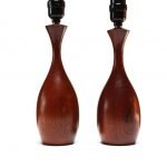 Pair of Petite Sculptural Danish Teak Tables Lamps