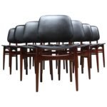 Set of Ten Danish Modern Dining Chairs in Teak