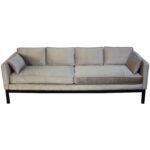 Midcentury Silk Velvet Sofa in the Manner of Dunbar