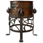 Early 20th Century French Arts & Crafts Copper Jardiniere and Stand