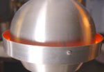 1960s Danish Brushed Aluminum 'Orb' Fixture - Image 3