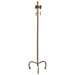 Vintage French Hammered Brass Floor Lamp