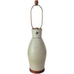 Martz Sgraffito Table Lamp with Walnut Base and Finial