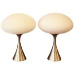 Pair of Brushed Aluminum Laurel Lamps