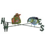 Curtis Jere Enamel on Copper Bird Weather Vane Wall Sculpture