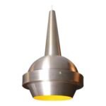 1960s Danish Brushed Aluminum 'Orb' Fixture