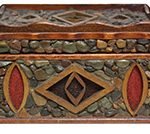 Mid-Century Folk Art Pebble-Encrusted Box