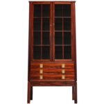 Diminutive Norwegian Illuminated Rosewood Curio Cabinet by Bruksbo