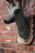 Pair of Folk Art Hand-Painted Mounted Deer Heads - Image 5