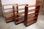 Mid-Century Custom Mahogany Book Shelves with Ebonized Plinth Bases - Image 6