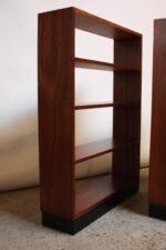 Mid-Century Custom Mahogany Book Shelves with Ebonized Plinth Bases - Image 5