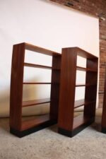 Mid-Century Custom Mahogany Book Shelves with Ebonized Plinth Bases - Image 4