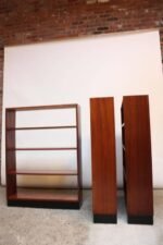 Mid-Century Custom Mahogany Book Shelves with Ebonized Plinth Bases - Image 3