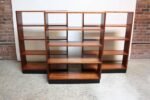 Mid-Century Custom Mahogany Book Shelves with Ebonized Plinth Bases - Image 7