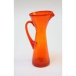 Small Tangerine Blown Glass Pitcher By Wayne Husted for Blenko - Image 2