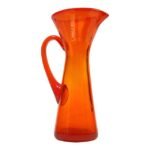 Small Tangerine Blown Glass Pitcher By Wayne Husted for Blenko