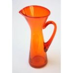 Small Tangerine Blown Glass Pitcher By Wayne Husted for Blenko - Image 3