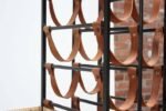 Arthur Umanoff Leather and Iron Wine Rack - Image 9
