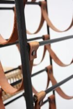 Arthur Umanoff Leather and Iron Wine Rack - Image 6