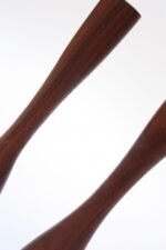 Vintage Weighted Koa Wood Candlesticks - Image 7