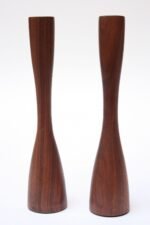 Vintage Weighted Koa Wood Candlesticks - Image 12