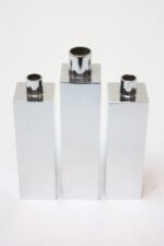 Trio of Swedish Chrome-Plated Candle Holders by Hans-Agne Jakobsson - Image 2