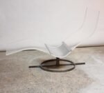 Mid-Century French Lucite and Steel Chaise Longue Prototype - Image 2