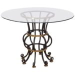 Hollywood Regency Style Brass and Steel Center Table after Maitland-Smith