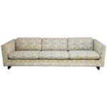 Mid-Century 'Floating' Walnut Sofa in Jack Lenor Larsen Fabric