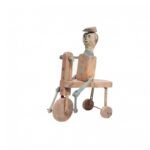 Folk Art 'Cyclist' with Original Paint and Action