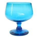 Vintage Turquoise Blown Glass Pedestal Compote by Blenko