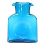 Vintage Blown Glass Turquoise Double Spout Pitcher by Blenko