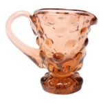 Mid Century Blown Glass Pink Bubble Pitcher After Fenton