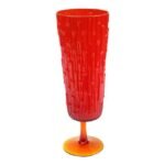Mid Century Amberina Italian Art Glass 'Faux Bamboo' Vase