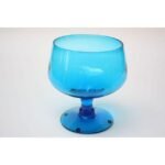 Vintage Turquoise Blown Glass Pedestal Compote by Blenko - Image 2
