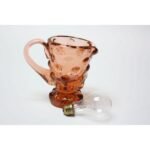 Mid Century Blown Glass Pink Bubble Pitcher After Fenton - Image 3