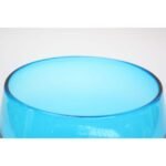 Vintage Turquoise Blown Glass Pedestal Compote by Blenko - Image 4