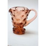 Mid Century Blown Glass Pink Bubble Pitcher After Fenton - Image 4
