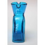 Vintage Blown Glass Turquoise Double Spout Pitcher by Blenko - Image 4