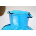 Vintage Blown Glass Turquoise Double Spout Pitcher by Blenko - Image 5