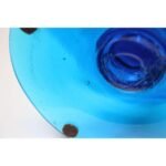 Vintage Turquoise Blown Glass Pedestal Compote by Blenko - Image 7