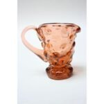 Mid Century Blown Glass Pink Bubble Pitcher After Fenton - Image 8