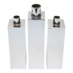 Trio of Swedish Chrome-Plated Candle Holders by Hans-Agne Jakobsson